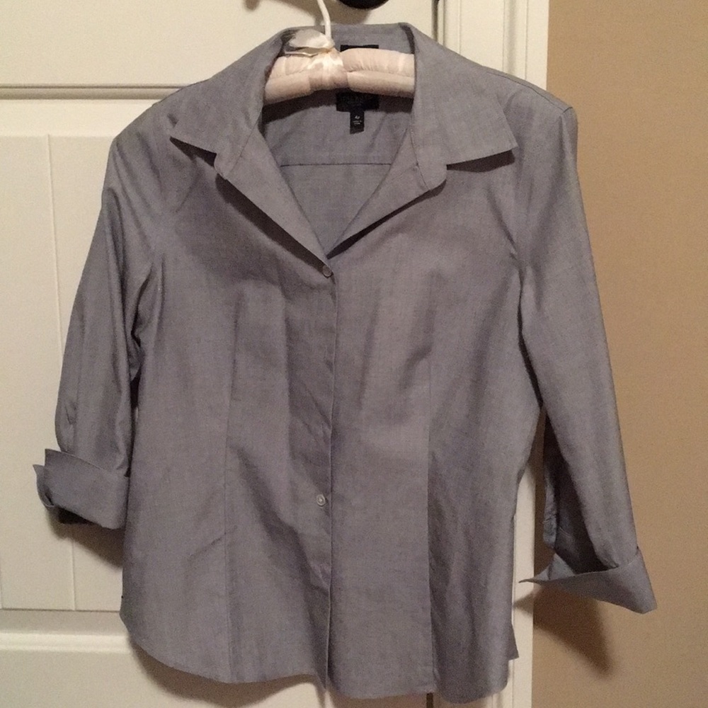 Talbots Gray Button Down Shirt